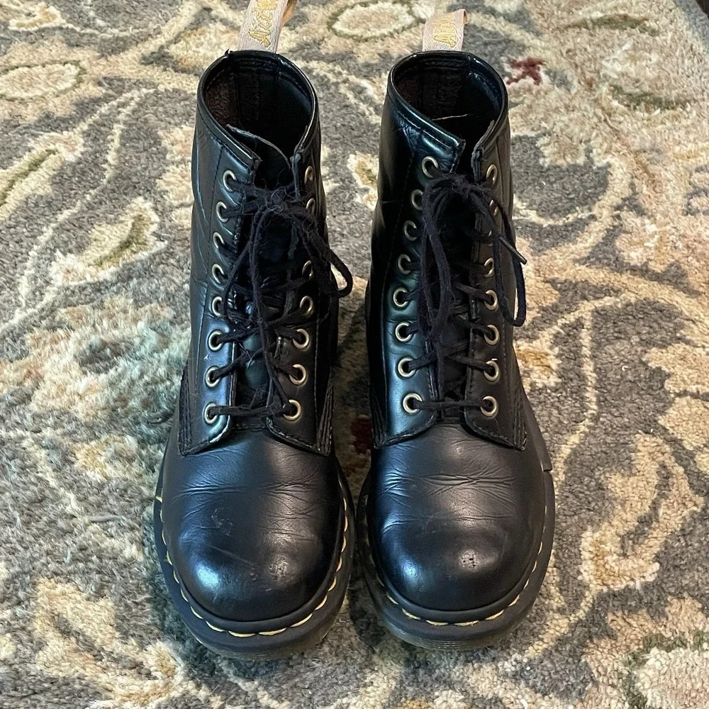 Doc Martens Youth Combat Boots 4M Whimsigoth Black Fall Back To School Lace‎ Up